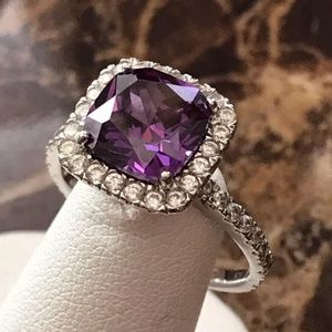 Natural 4 CT cushion cut engagement ring